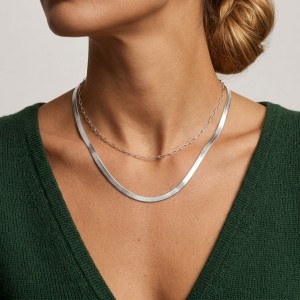 Wholesale 925 Sterling Silver 4.5mm Bold Herringbone Flat Blade Chain Necklace 80100135 Wholesale 925 Sterling Silver 4.5mm Bold Herringbone Flat Blade Chain Necklace 80100135