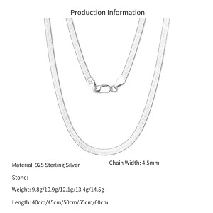 Wholesale 925 Sterling Silver 4.5mm Bold Herringbone Flat Blade Chain Necklace 80100135 Wholesale 925 Sterling Silver 4.5mm Bold Herringbone Flat Blade Chain Necklace 80100135