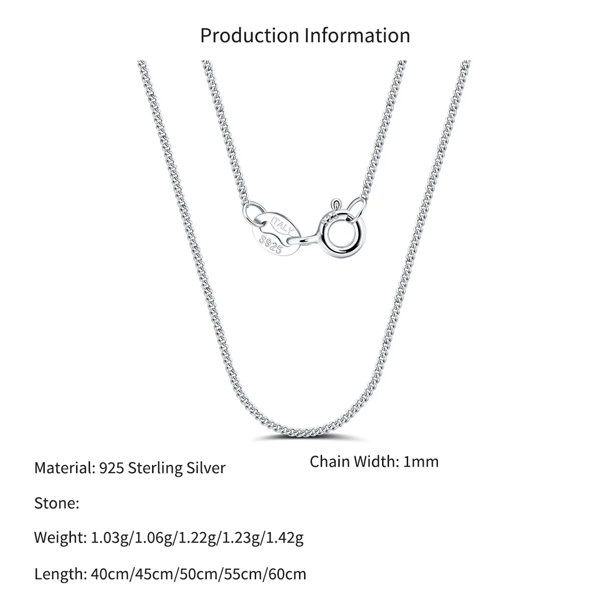 Wholesale 925 Sterling Silver 1mm Fine Curb Link Chain Necklace 80100138 - image2