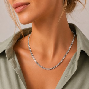 Wholesale 925 Sterling Silver 5mm Bold Curb Link Chain Necklace 80100140 Wholesale 925 Sterling Silver 5mm Bold Curb Link Chain Necklace 80100140