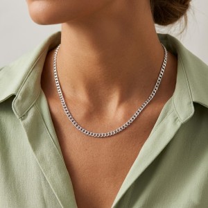 Wholesale 925 Sterling Silver 5mm Bold Curb Link Chain Necklace 80100140 Wholesale 925 Sterling Silver 5mm Bold Curb Link Chain Necklace 80100140