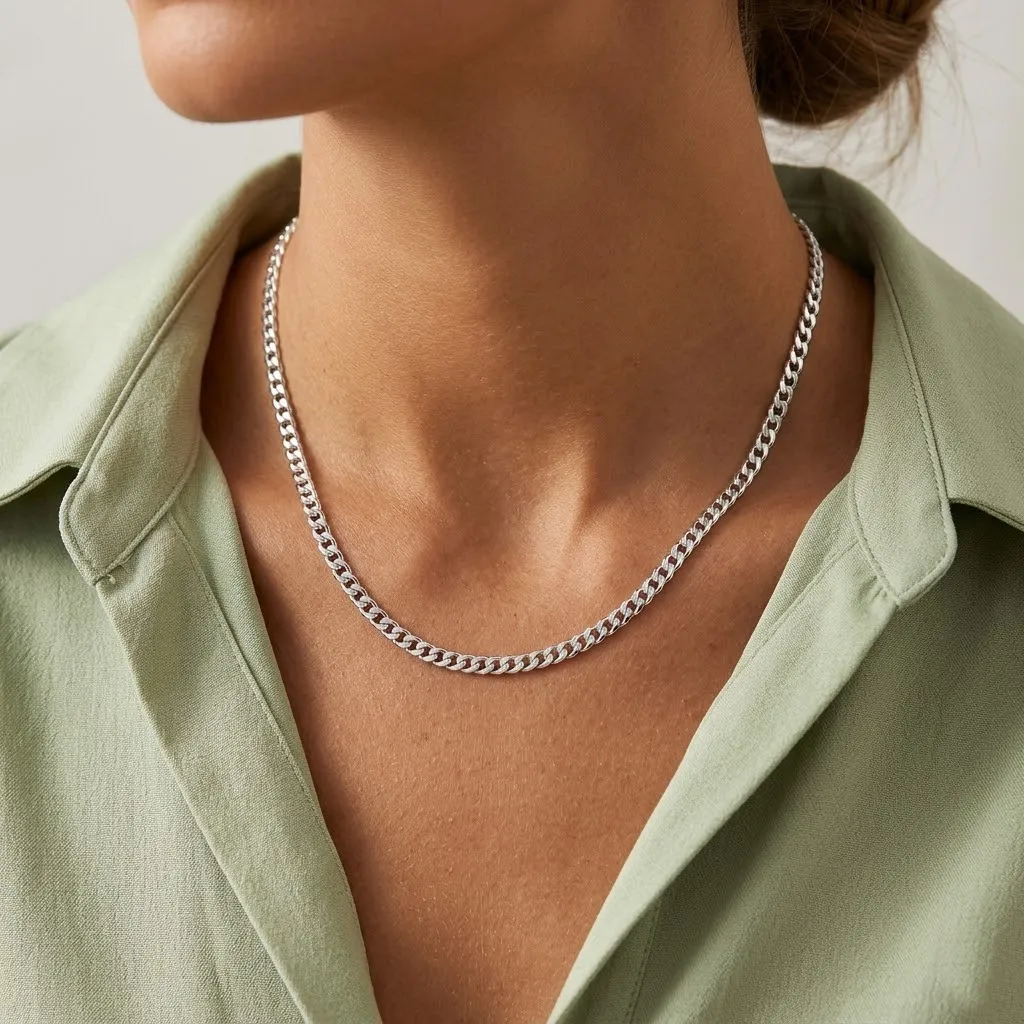 Wholesale 925 Sterling Silver 5mm Bold Curb Link Chain Necklace 80100140 - image1