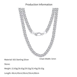 Wholesale 925 Sterling Silver 5mm Bold Curb Link Chain Necklace 80100140 Wholesale 925 Sterling Silver 5mm Bold Curb Link Chain Necklace 80100140