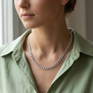 Wholesale 925 Sterling Silver 7mm Heavy Curb Link Chain Necklace 80100141 Wholesale 925 Sterling Silver 7mm Heavy Curb Link Chain Necklace 80100141