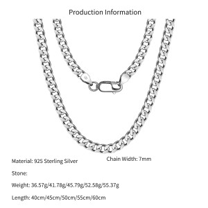 Wholesale 925 Sterling Silver 7mm Heavy Curb Link Chain Necklace 80100141 Wholesale 925 Sterling Silver 7mm Heavy Curb Link Chain Necklace 80100141