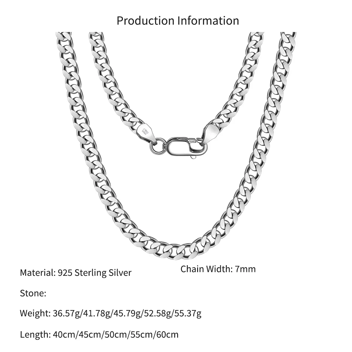 Wholesale 925 Sterling Silver 7mm Heavy Curb Link Chain Necklace 80100141 - image2