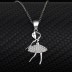 Cubic Zirconia Ballet Girl Pendant Necklace 80200001