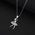 Cubic Zirconia Ballet Girl Pendant Necklace 80200001