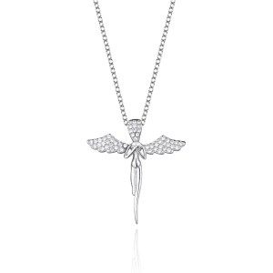 Cubic Zirconia Angel Wings Pendant Necklace 80200002