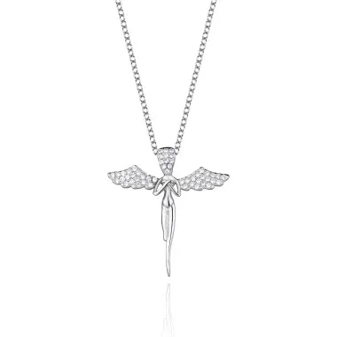 Cubic Zirconia Angel Wings Pendant Necklace 80200002