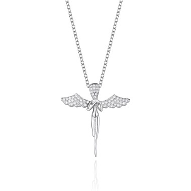 Cubic Zirconia Angel Wings Pendant Necklace 80200002