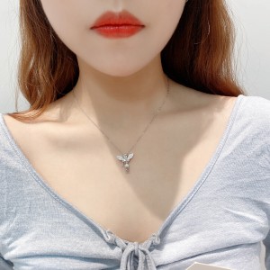 Cubic Zirconia Cupid Pendant Necklace 80200004