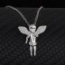 Cubic Zirconia Cupid Pendant Necklace 80200004