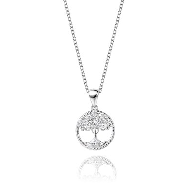Cubic Zirconia Family Tree Pendant Necklace 80200007