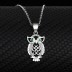 Cubic Zirconia Owl Pendant Necklace 80200010