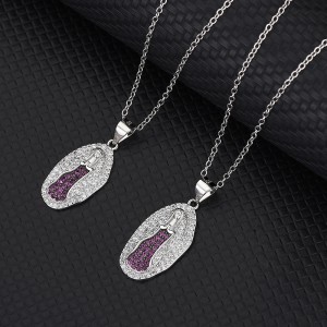 Cubic Zirconia Mother of God Pendant Necklace 80200014