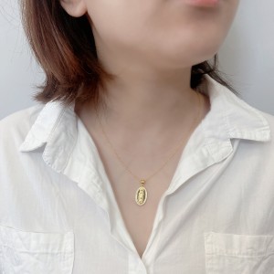 Cubic Zirconia Mother of God Pendant Necklace 80200015