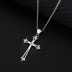 Cubic Zirconia Cross Pendant Necklace 80200016