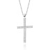 Cubic Zirconia Cross Pendant Necklace 80200019