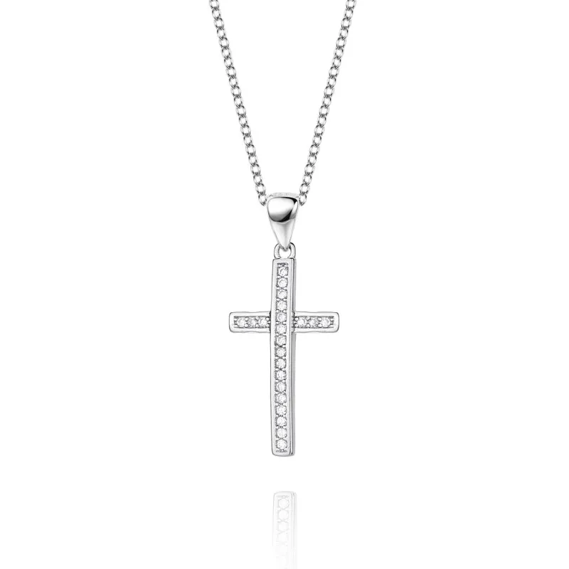 Cubic Zirconia Cross Pendant Necklace 80200020