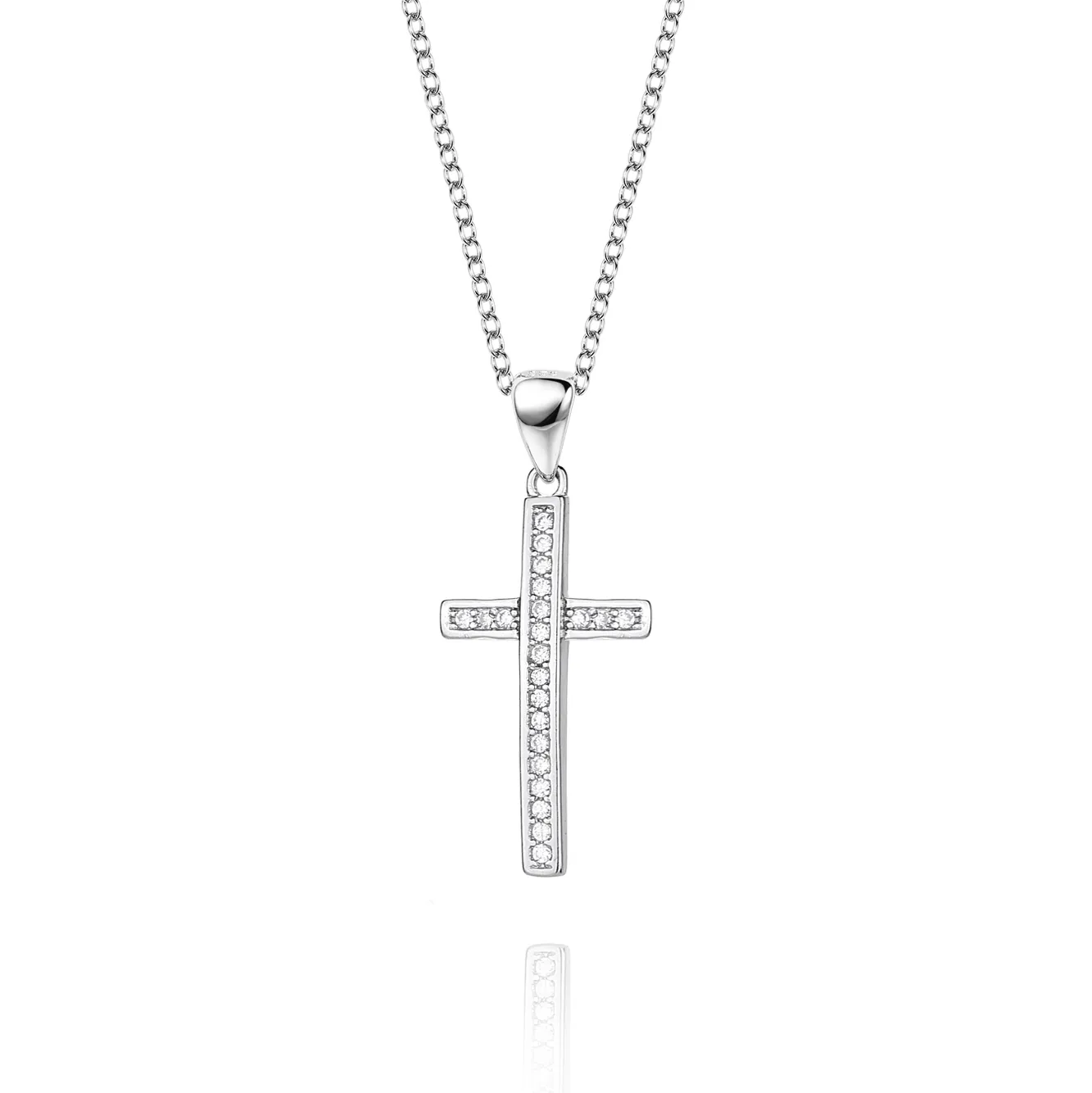 Cubic Zirconia Cross Pendant Necklace 80200020