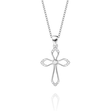 Cubic Zirconia Cross Pendant Necklace 80200021