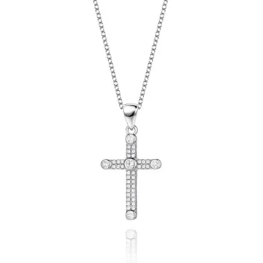 Cubic Zirconia Cross Pendant Necklace 80200023