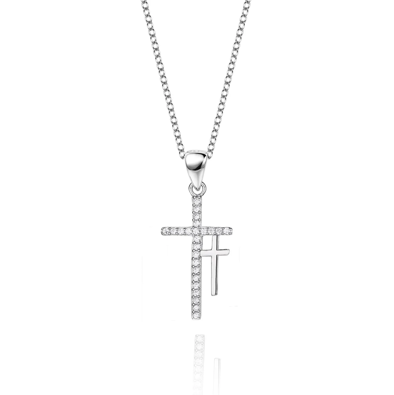 Cubic Zirconia Cross Pendant Necklace 80200024