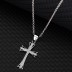 Cubic Zirconia Cross Pendant Necklace 80200025