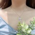 Cubic Zirconia Cross Pendant Necklace 80200026