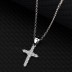 Cubic Zirconia Cross Pendant Necklace 80200028