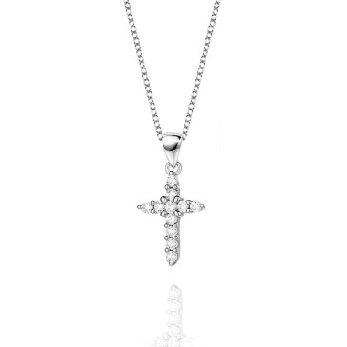 Cubic Zirconia Cross Pendant Necklace 80200028