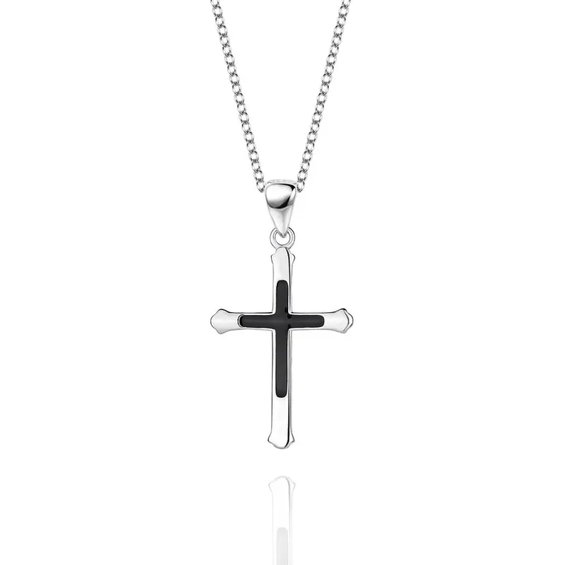Cubic Zirconia Cross Pendant Necklace 80200030