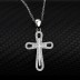 Cubic Zirconia Cross Pendant Necklace 80200031