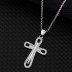 Cubic Zirconia Cross Pendant Necklace 80200031