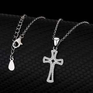 Cubic Zirconia Cross Pendant Necklace 80200032