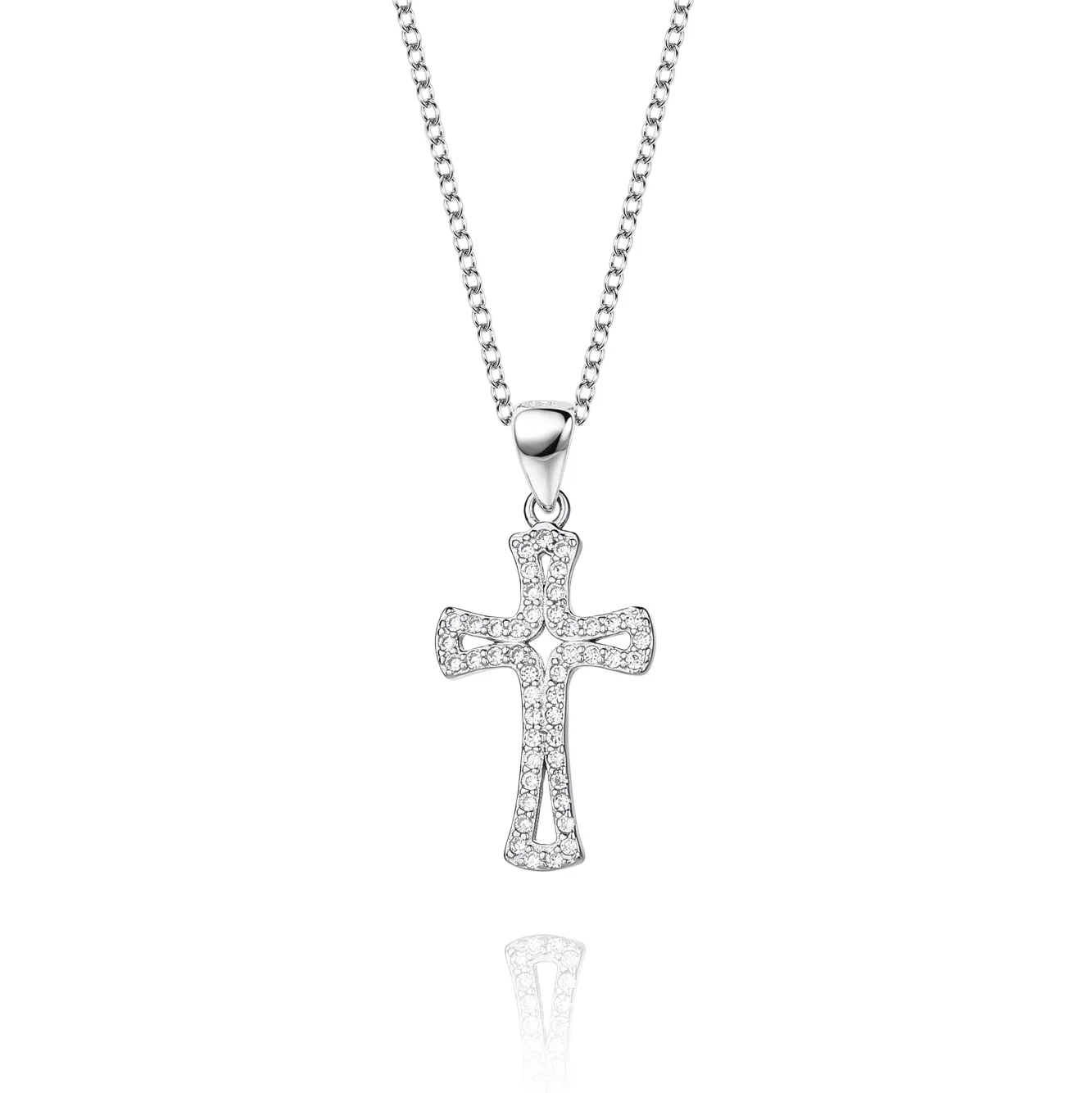 Cubic Zirconia Cross Pendant Necklace 80200032