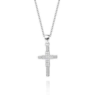 Cubic Zirconia Cross Pendant Necklace 80200034