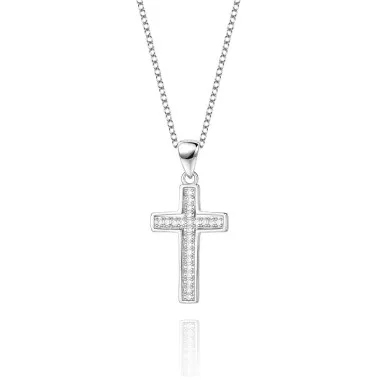 Cubic Zirconia Cross Pendant Necklace 80200035