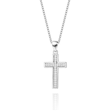 Cubic Zirconia Cross Pendant Necklace 80200035