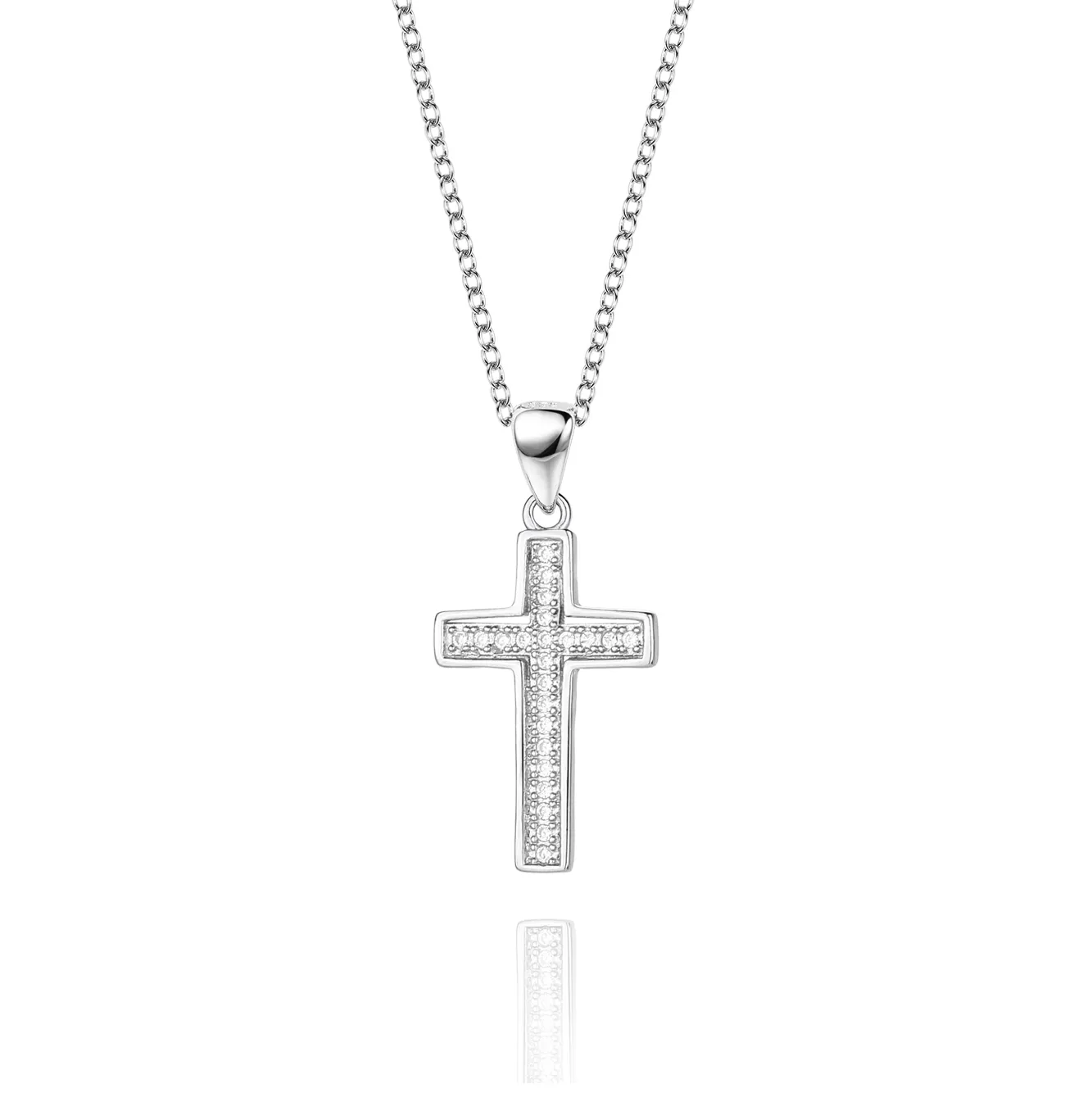 Cubic Zirconia Cross Pendant Necklace 80200035