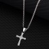 Cubic Zirconia Cross Pendant Necklace 80200036