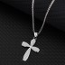 Cubic Zirconia Cross Pendant Necklace 80200039