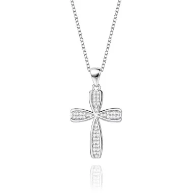 Cubic Zirconia Cross Pendant Necklace 80200039