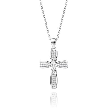 Cubic Zirconia Cross Pendant Necklace 80200039