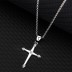 Cubic Zirconia Cross Pendant Necklace 80200040