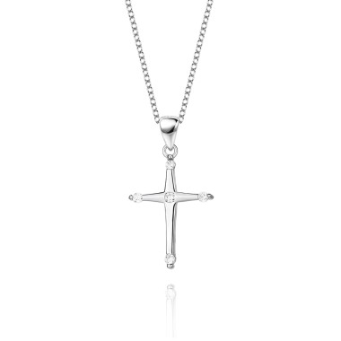 Cubic Zirconia Cross Pendant Necklace 80200040