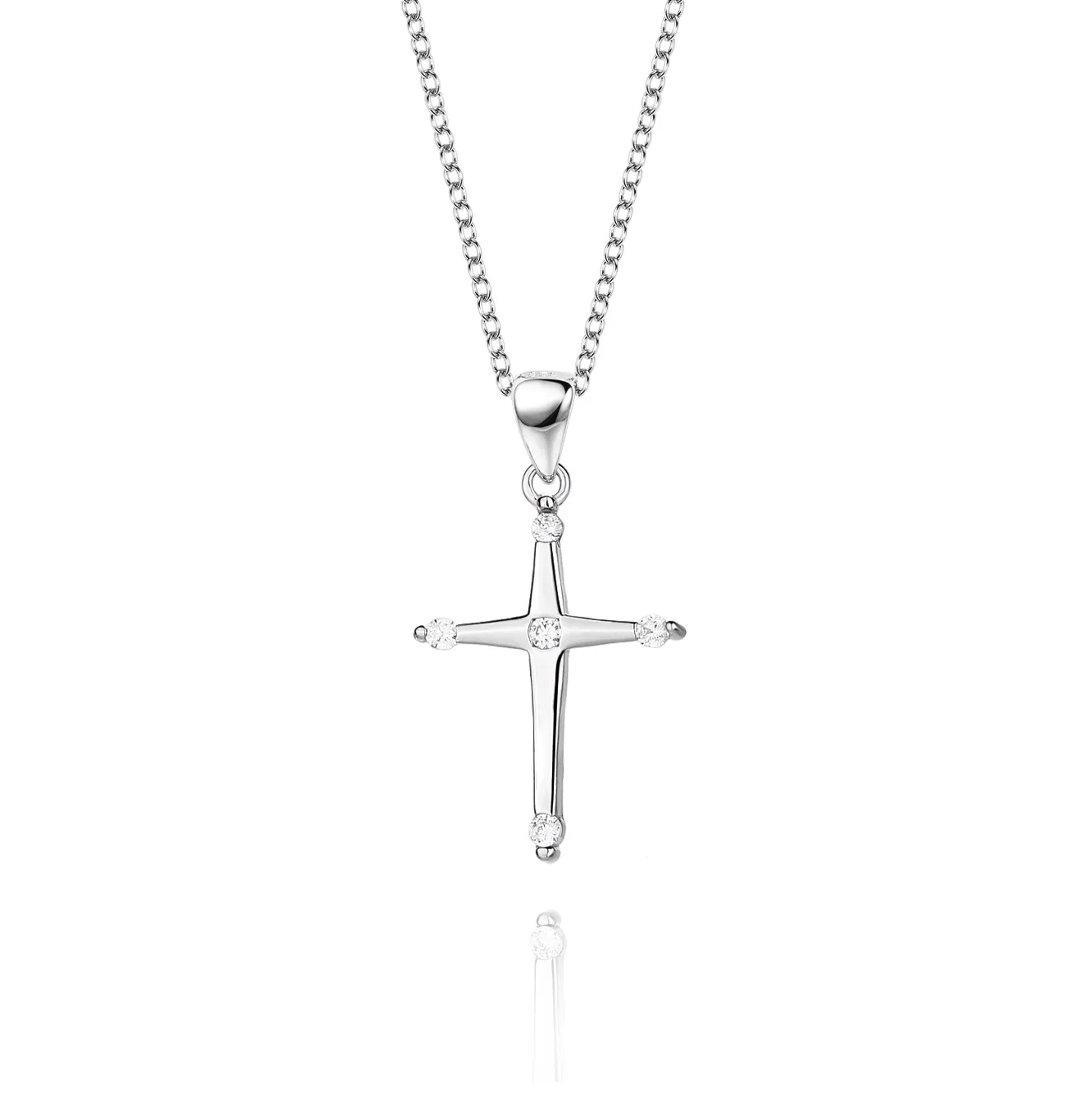 Cubic Zirconia Cross Pendant Necklace 80200040