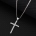 Cubic Zirconia Cross Pendant Necklace 80200044