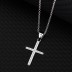 Cubic Zirconia Cross Pendant Necklace 80200045